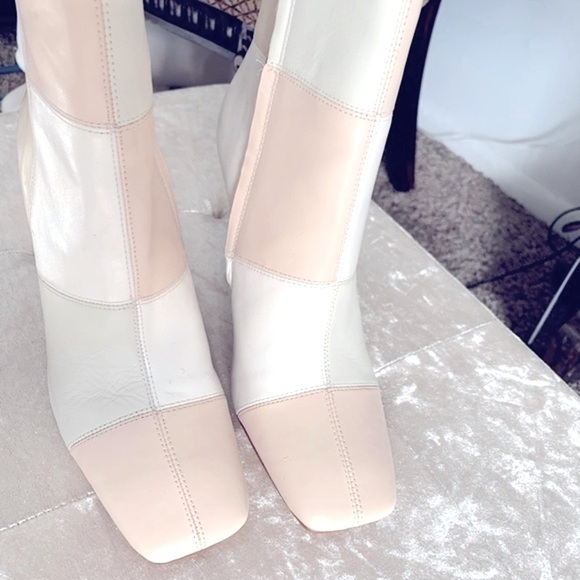 ‼️Sold Out! SAM EDELMAN
Olina Square-Toe Patchwork Leather Ankle Boots - Picture 10 of 15